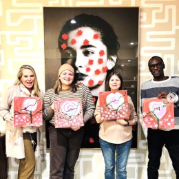 leasing agents holding art